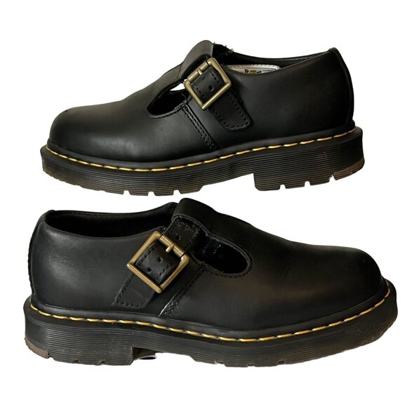 DR. MARTENS Women's POLLEY SR  AW004  6 US/ 4 UK/ 37 EU Black Leather - Picture 1 of 16